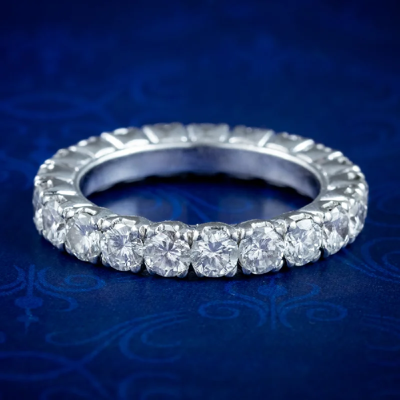 Smooth stone rings-Vintage Diamond Full Eternity Ring 3.15ct of Diamond