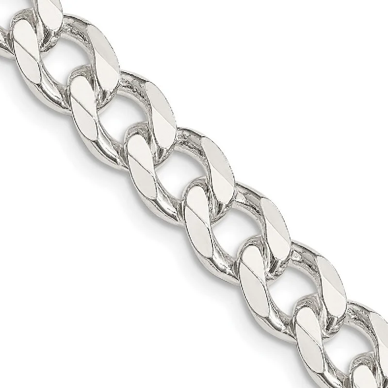 Curata 925 Sterling Silver 8mm Curb Chain Necklace for Men