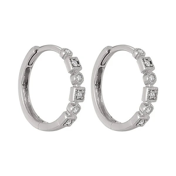 Light drop earrings-14KT WHITE GOLD DIAMOND (1/8CTW) EARRING