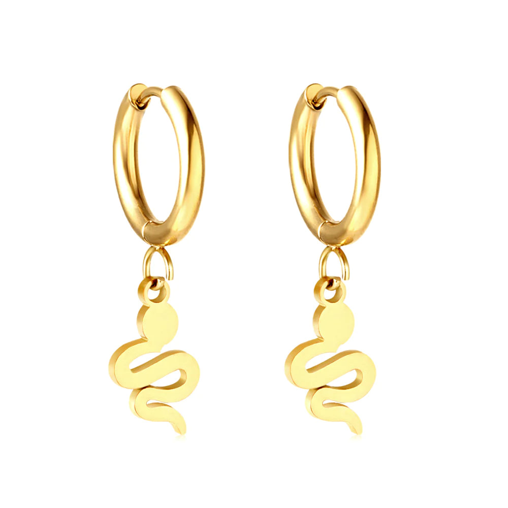 Coiled cord earrings-Hypoallergenic Sly Snake Earrings