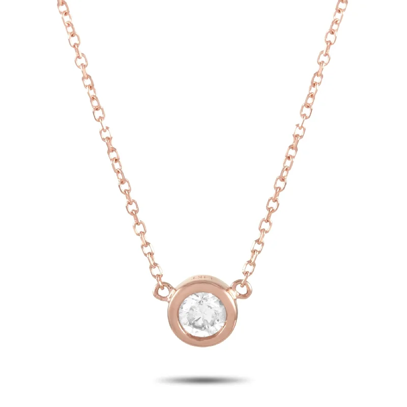 Rose Gold 0.20ct Diamond Necklace ANK-15785R Length N/A