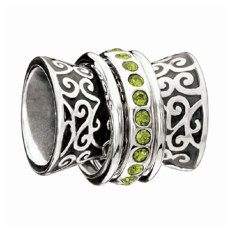 Tide motif engagement rings-Silver filigree pattern bead - Palazzo Verde