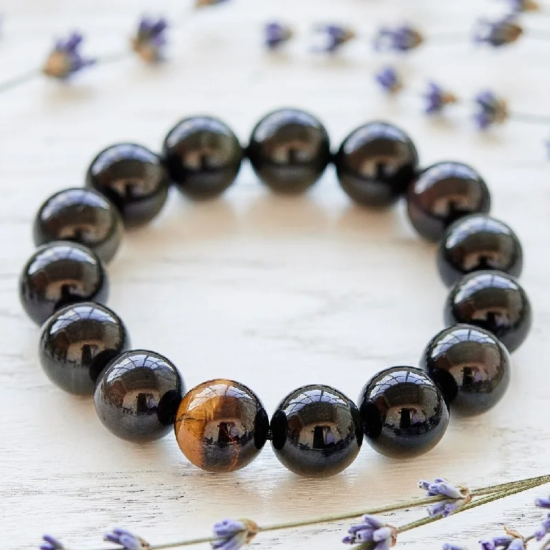 Nine-link bangles-Black Onyx And Tiger's Eye Bracelet