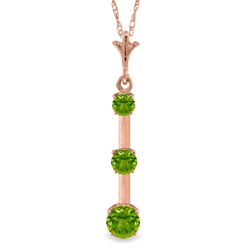 1.25 Carat 14K Rose Gold Generosity Peridot Necklace