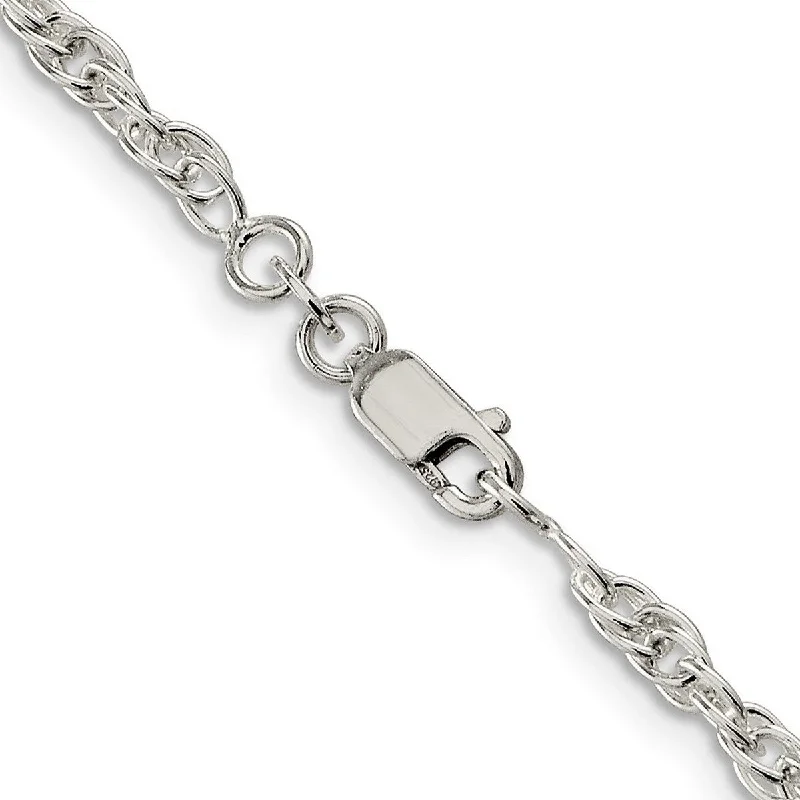 Curata 925 Sterling Silver 2.75mm Loose Rope Chain Necklace