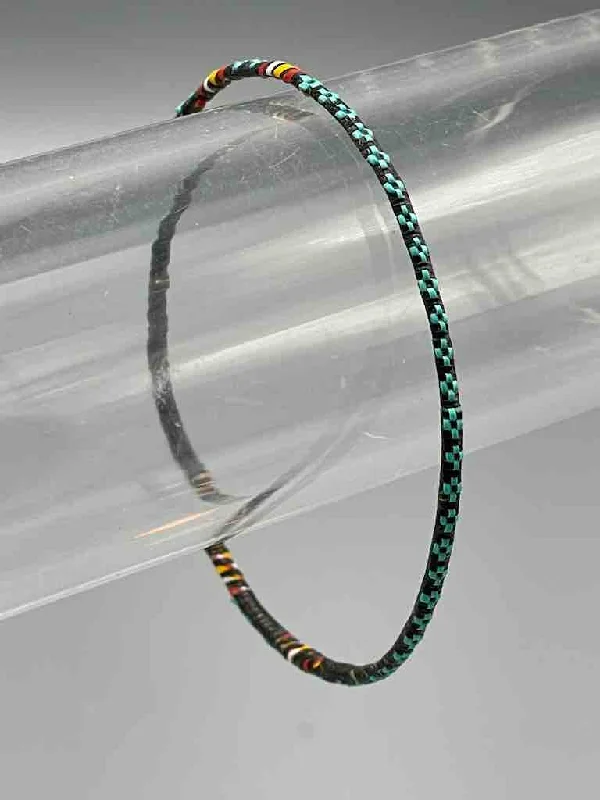 Worn charm bangles-Narrowest Finest Design Recycled Plastic Bracelet - Turquoise