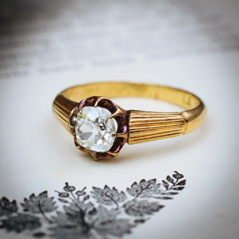 Worn bronze rings-Captivating Antique Cushion-cut Diamond Solitaire Engagement Ring