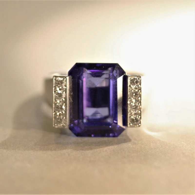 Joy charm rings-Tanzanite Diamond Platinum Ring