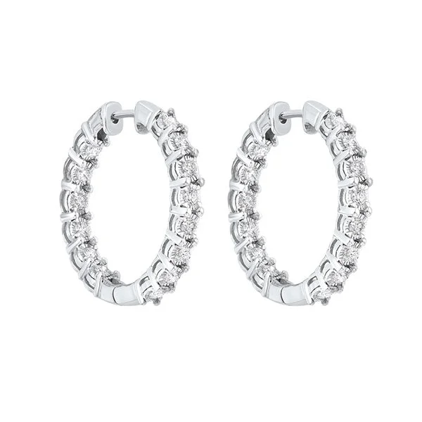 Tiny bead earrings-14KT WHITE GOLD DIAMOND (2CTW) EARRING