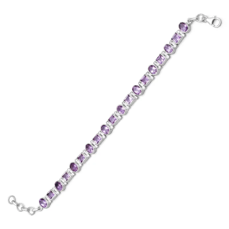 High gloss bangles-7"+.5" Extension Amethyst Bracelet