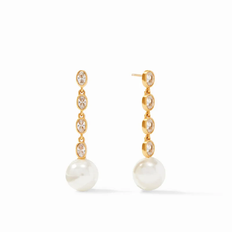 Square gem earrings-Julie Vos Charlotte Pearl Statement Earring