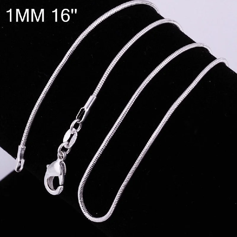 16 Inch 24 Inch Women Fashion Silver Plated Snake Chain Necklace Jewelry