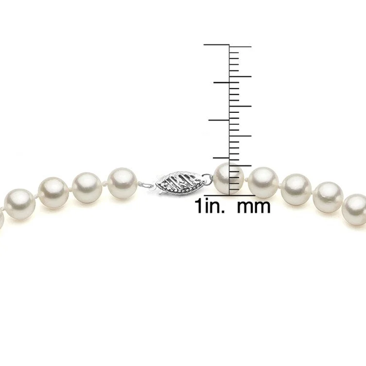 Sterling Silver White Akoya Pearl High Luster 24-inch Necklace (5.5-6 mm)