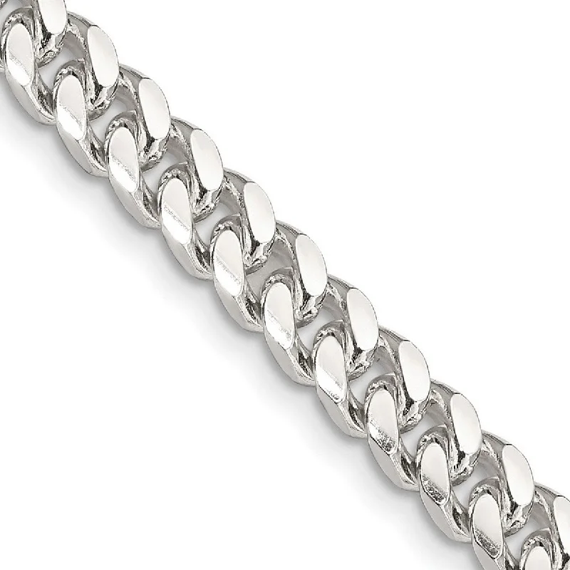 Curata 925 Sterling Silver 6mm Domed Curb Chain Necklace for Men