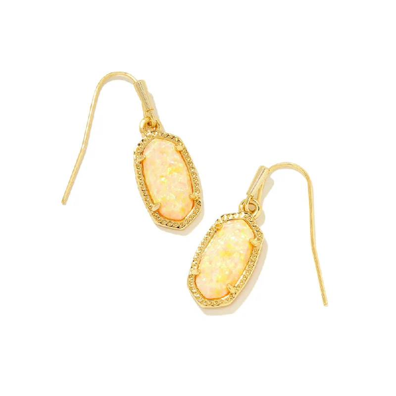 Pure star earrings-Kendra Scott Lee Earring Gold-Yellow Opal