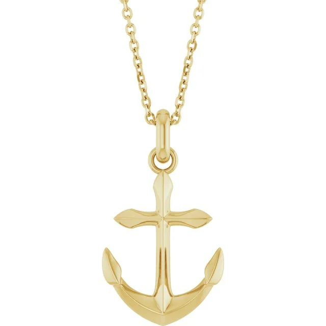 Anchor Necklace in 14K Yellow Gold