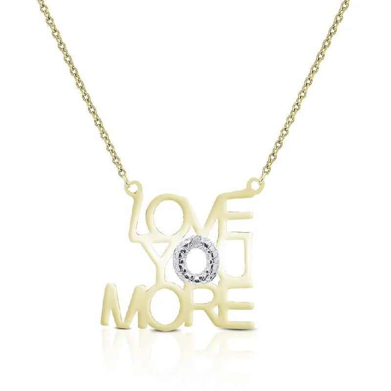 Finesque Sterling Silver Diamond Accent 'Love You More' Necklace