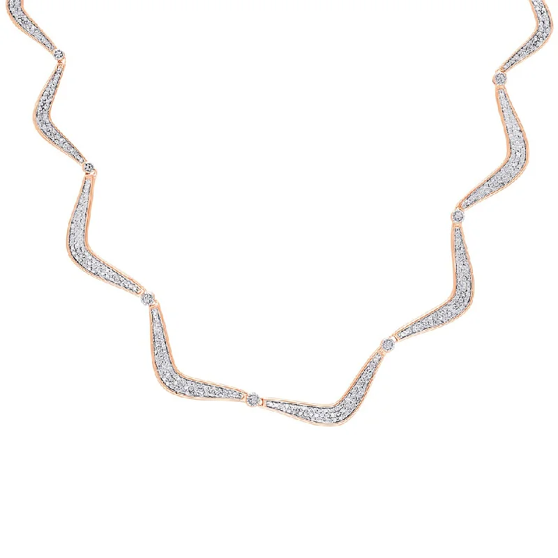 Finesque Rose Gold Over Silver Diamond Accent Necklace