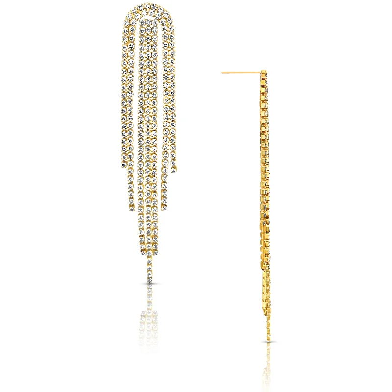 Silk thread earrings-Rebecca Tassel Chain Earring