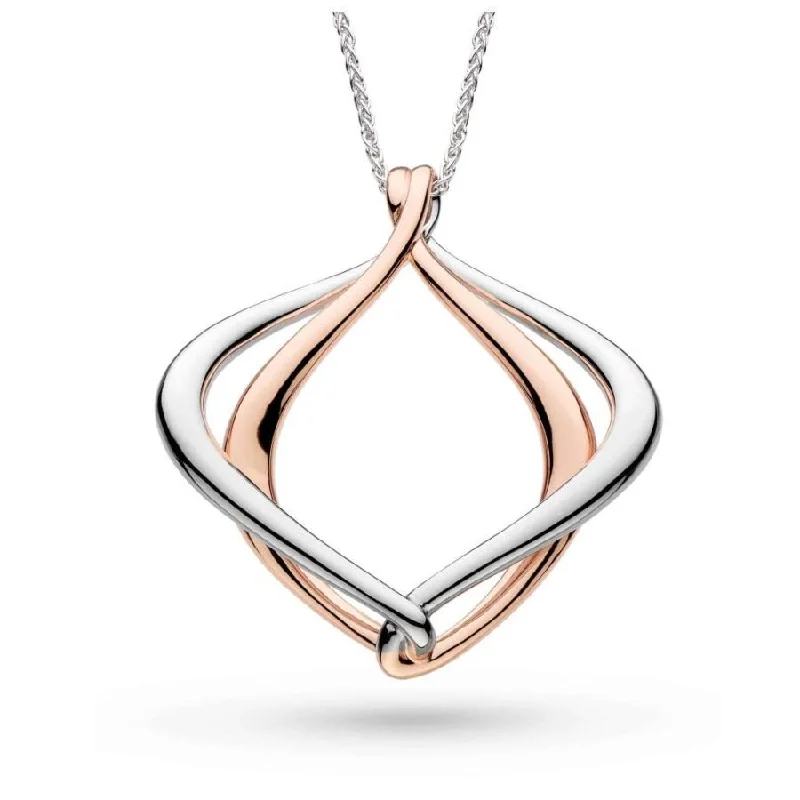 Fine dot engagement rings-Silver & Rose Gold Plated Alicia Rose Grande Slider Necklace