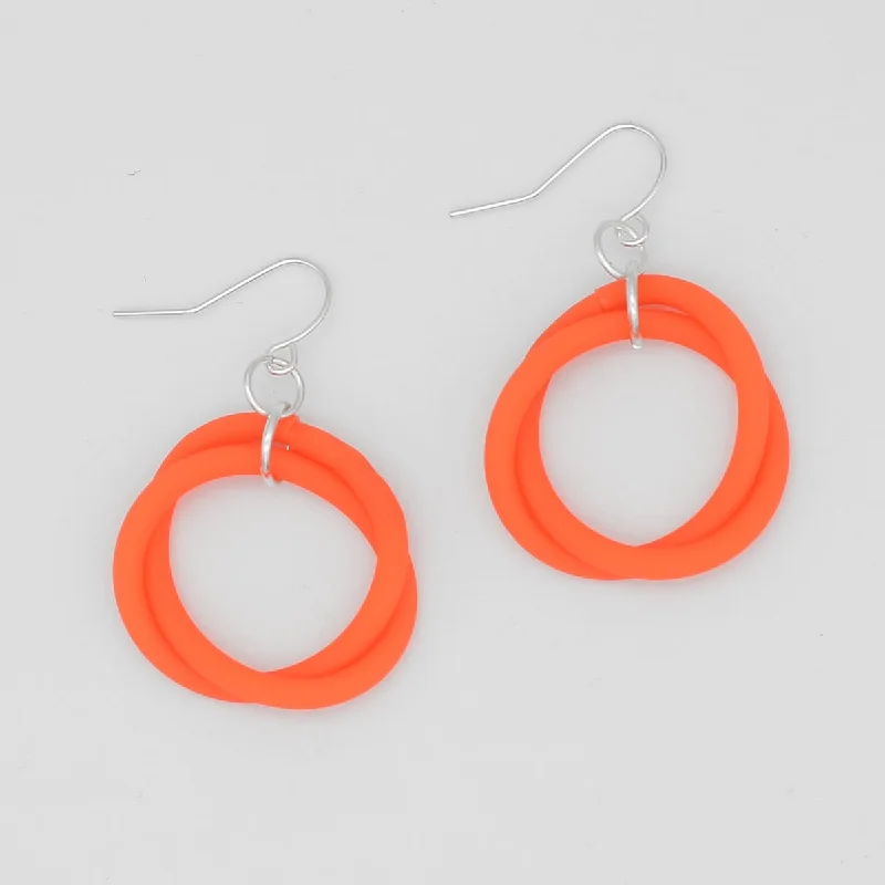 Rough texture earrings-Orange Cefalu Swirl Earring