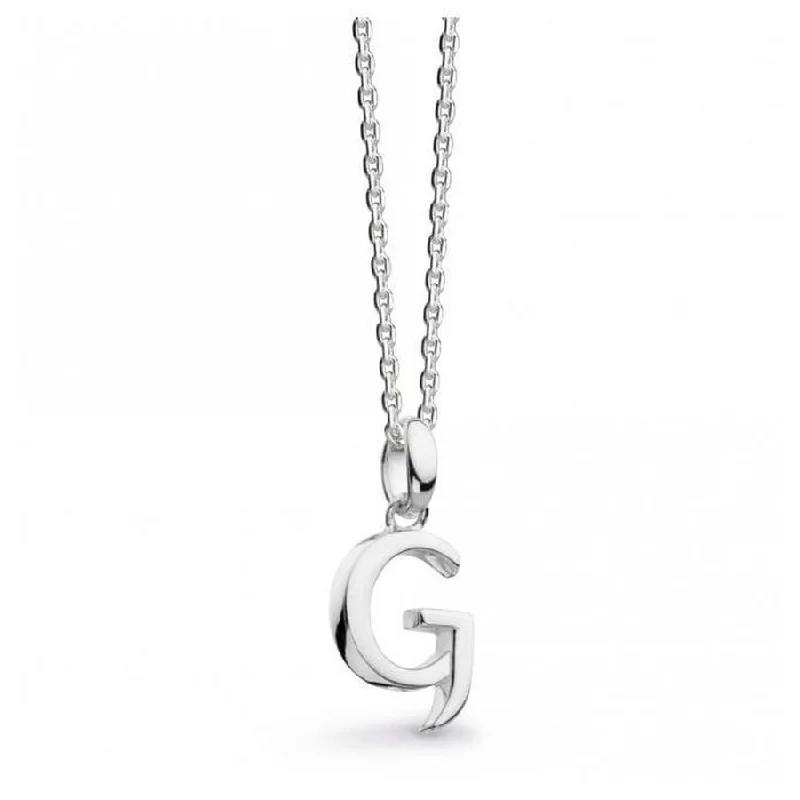 Heavy gem engagement rings-Silver Signature Capital G Necklace