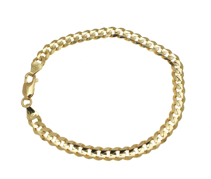 Bold druzy bangles-SOLID 14K YELLOW GOLD MADE IN ITALY CUBAN CURB LINK BRACELET 8.25 INCH 5.93MM