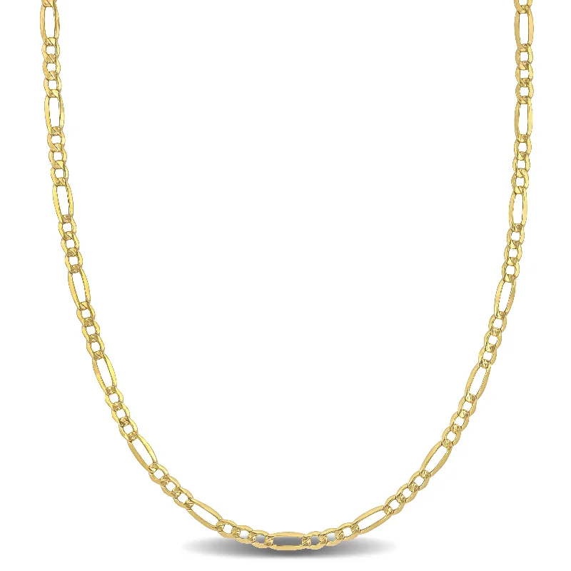 Miadora 2.5mm Figaro Necklace with Lobster Clasp in 10K Yellow Gold