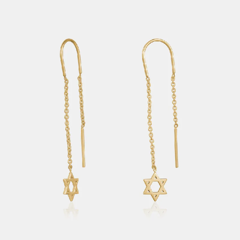 Radiant star earrings-Threader Earrings