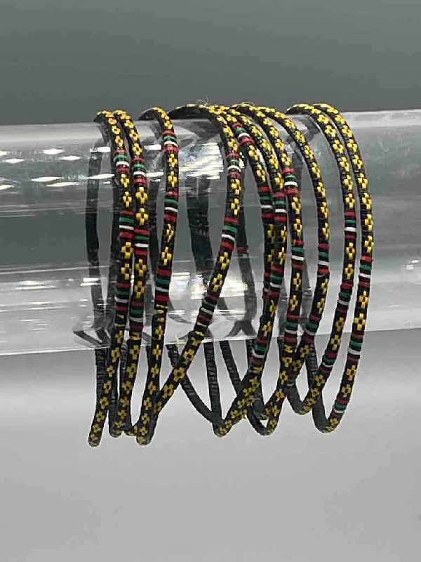 Sleek form bangles-Narrowest Finest Design Recycled Plastic Bracelet - Yellow