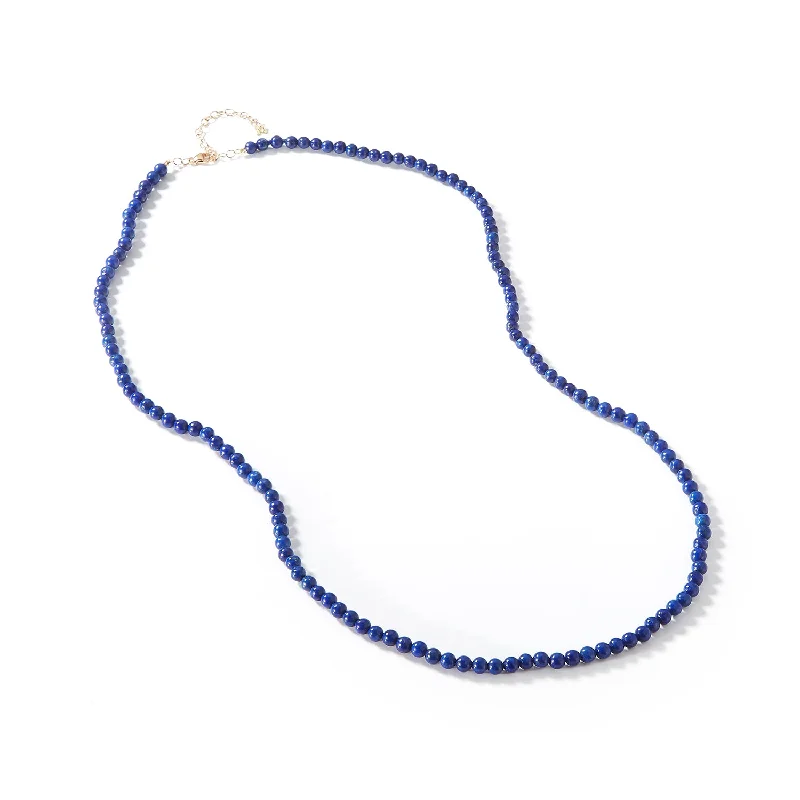 14kt Lapis Beaded Necklace 22"