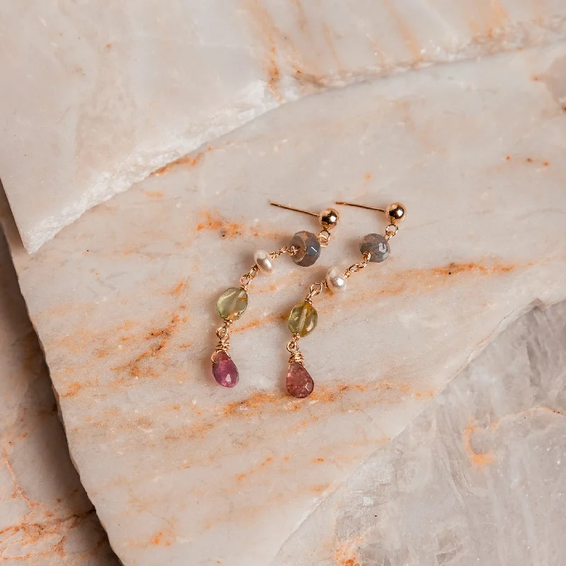 Surf motif earrings-Kirsty Gemstone Earrings