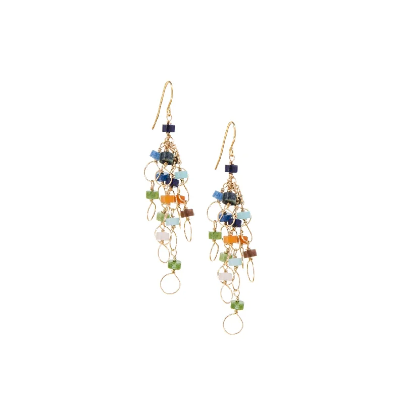 Topaz stone earrings-rondelle tassle earring