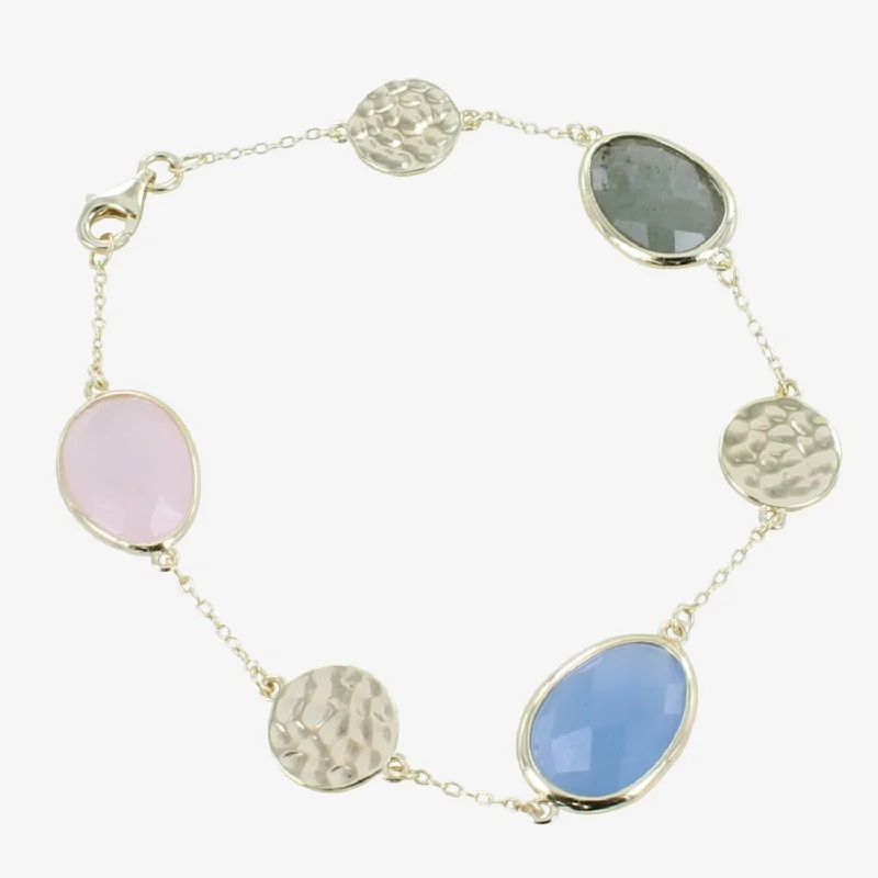 Surf motif bangles-Candy Stone Bracelet Gold Plated Detail