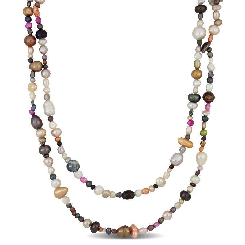 Miadora 3-9.5mm Multi-Color Cultured Freshwater Pearl Endless Necklace - 72 in.