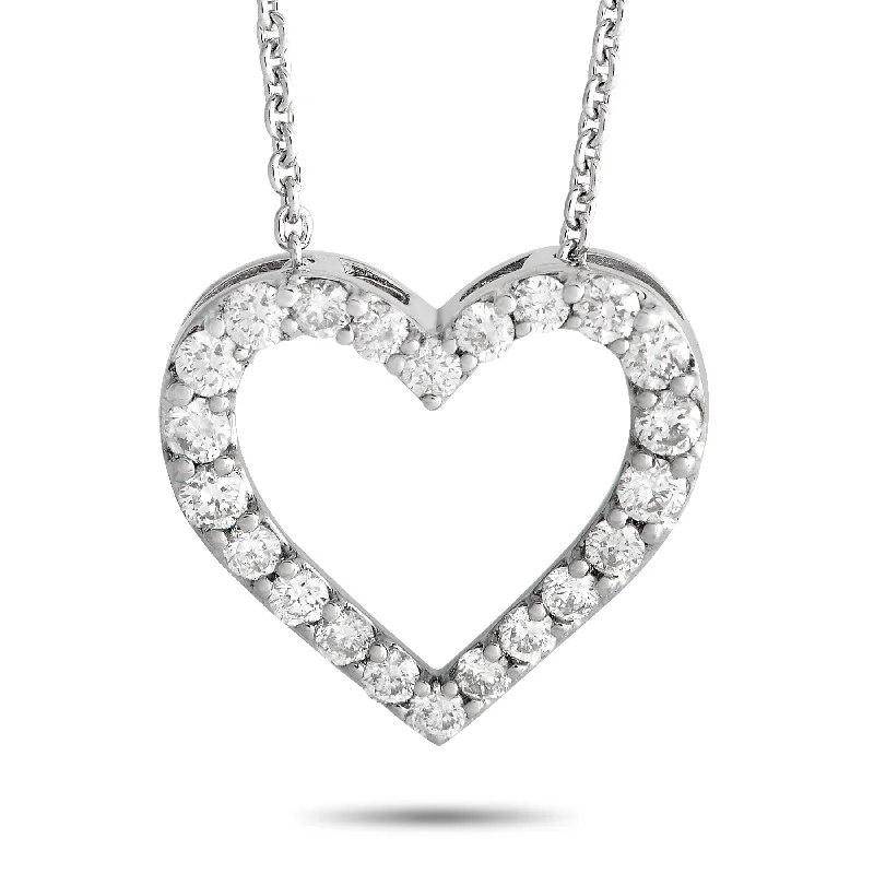 White Gold 0.25ct Diamond Heart Necklace PN15387 Length 19 Inch