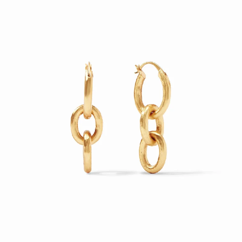 Citrine gem earrings-Julie Vos Palermo 2-in-1 Earring Gold