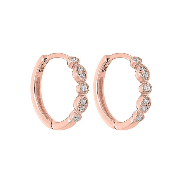 Twine bead earrings-14KT ROSE GOLD DIAMOND (1/6CTW) EARRING