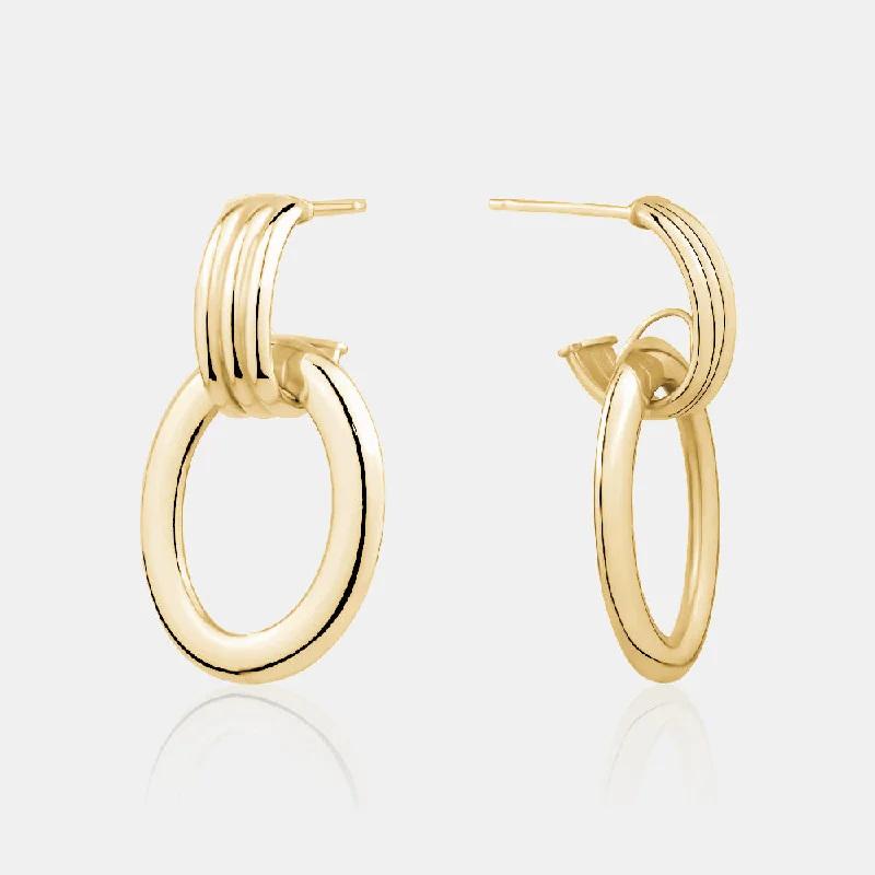 Simple gem earrings-Double Knot Earring