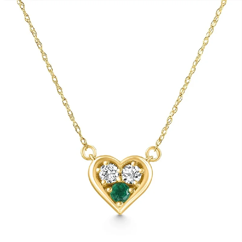 1/2Ct Heart Shape Emerald & Diamond Pendant Gold Women's Necklace lab Grown