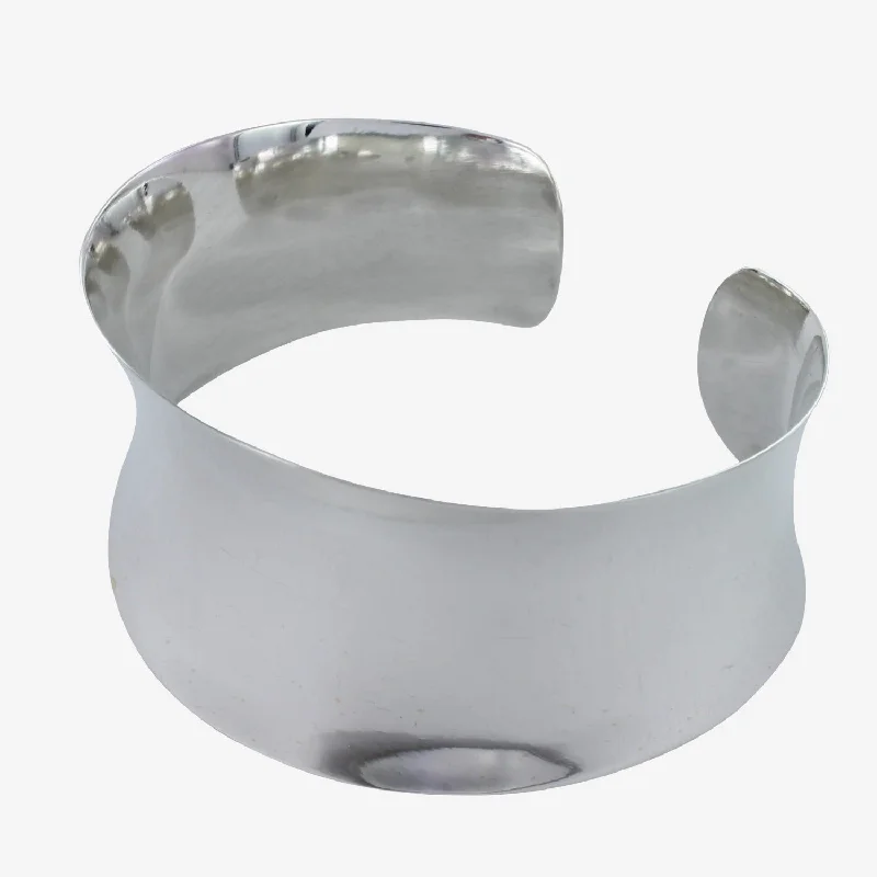 Clear gem bangles-Sterling Silver Reflection Cuff