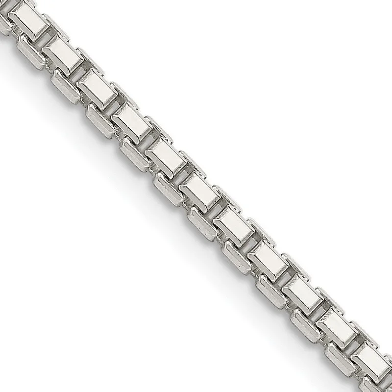 Curata 925 Sterling Silver 2.5mm Diamond Cut Box Chain Necklace Options: 18 20 22 24 26 30