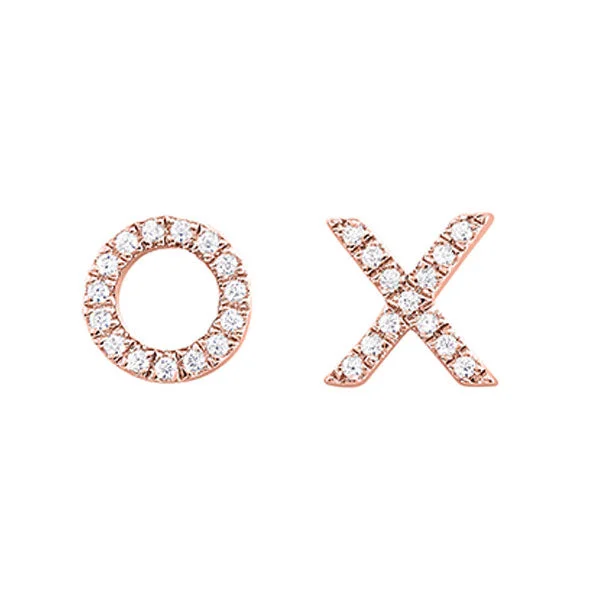 Retro stud earrings-10KT ROSE GOLD DIAMOND (1/20 CTW) EARRING