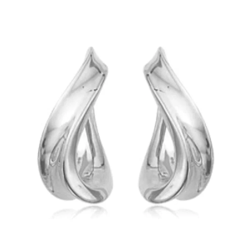 Smooth dangle earrings-Sterling Silver Twisted Hoop Earring