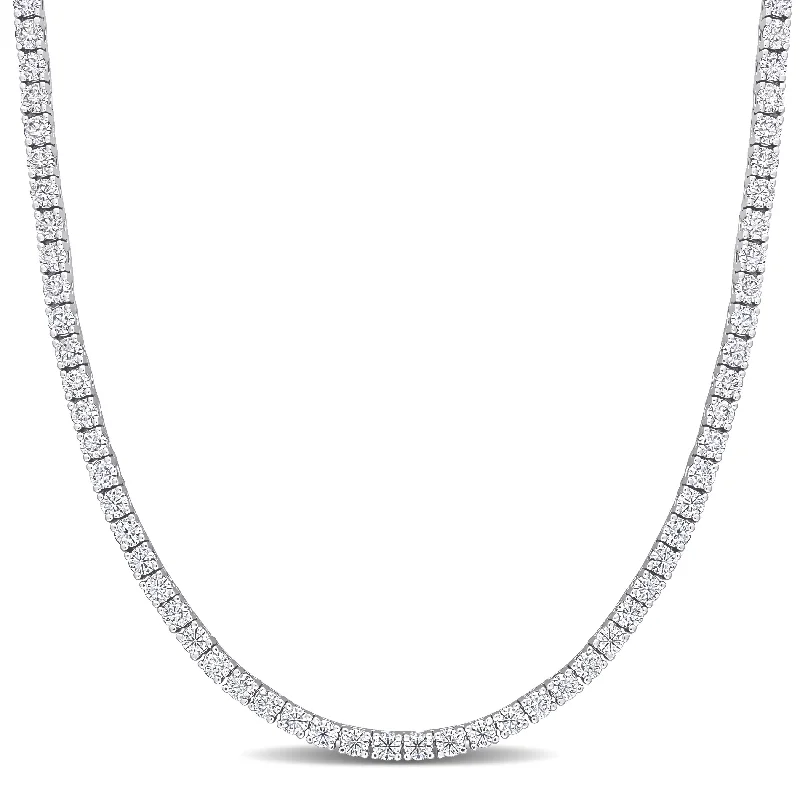 Miadora Sterling Silver 5 1/10ct TGW Created White Moissanite Tennis Necklace