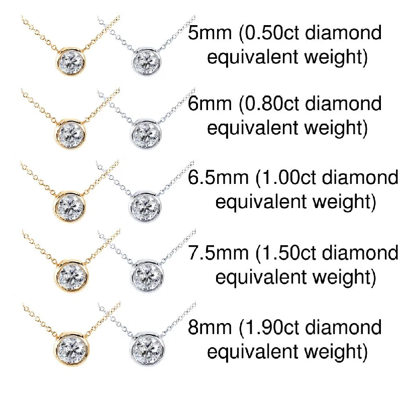 Annello by Kobelli 14k Gold Moissanite Solitaire Necklace (GH/VS)