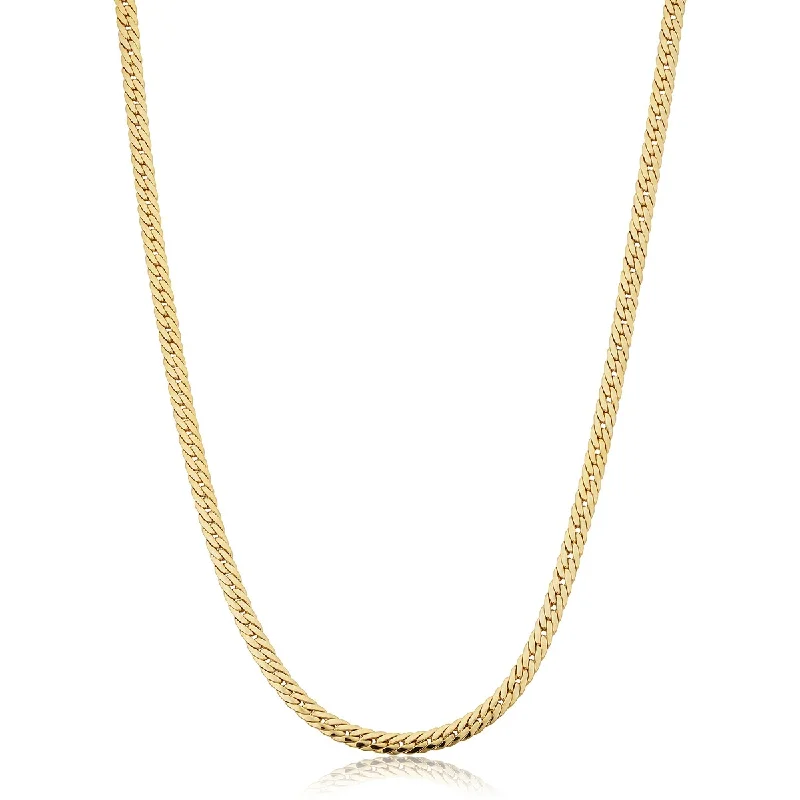 14k Yellow Gold Filled 3.9mm Curb Chain Necklace for Men and Women