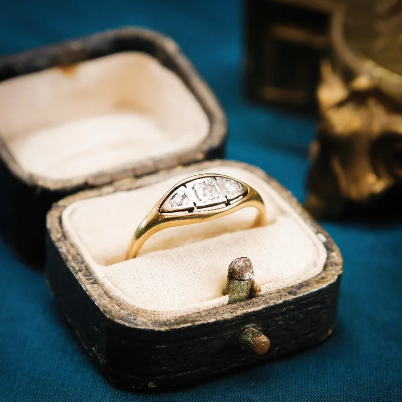 Bamboo design rings-Sweet Sympathy! Circa 1920's Diamond Ring