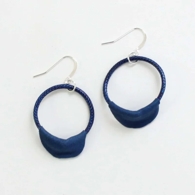 Light clay earrings-Blue Loop Earrings