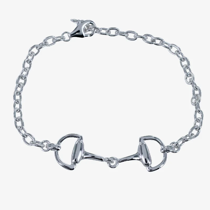 Pure link bangles-Chunky Sterling Silver Single Snaffle Bracelet